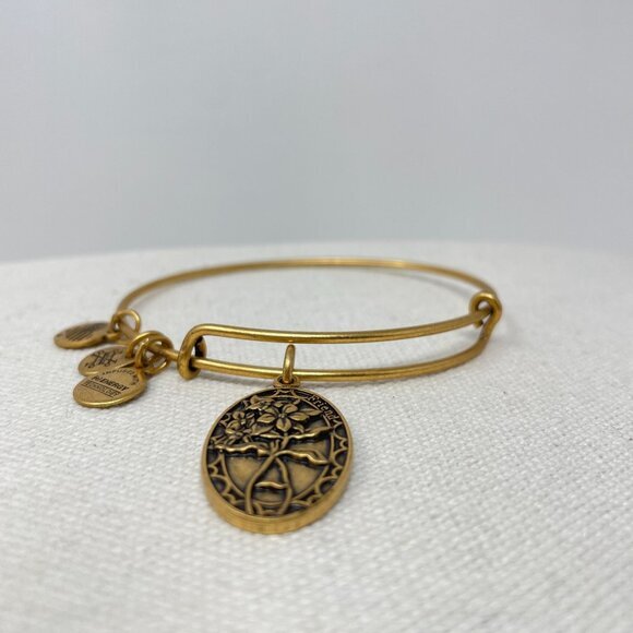 Alex and Ani Because I Love You Friend Expandable Bracelet Gold-Tone Charm - Picture 2 of 7